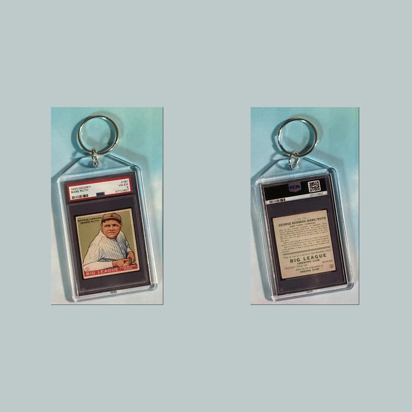 0691 Babe Ruth 1933 Goudey Custom Hand Made Keychain