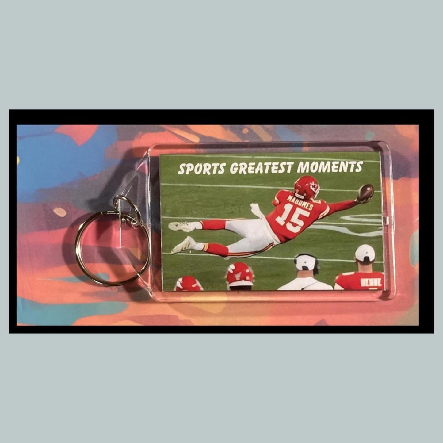 0381 Patrick Mahomes Sports Greatest Moments Custom Hand Made Keychain