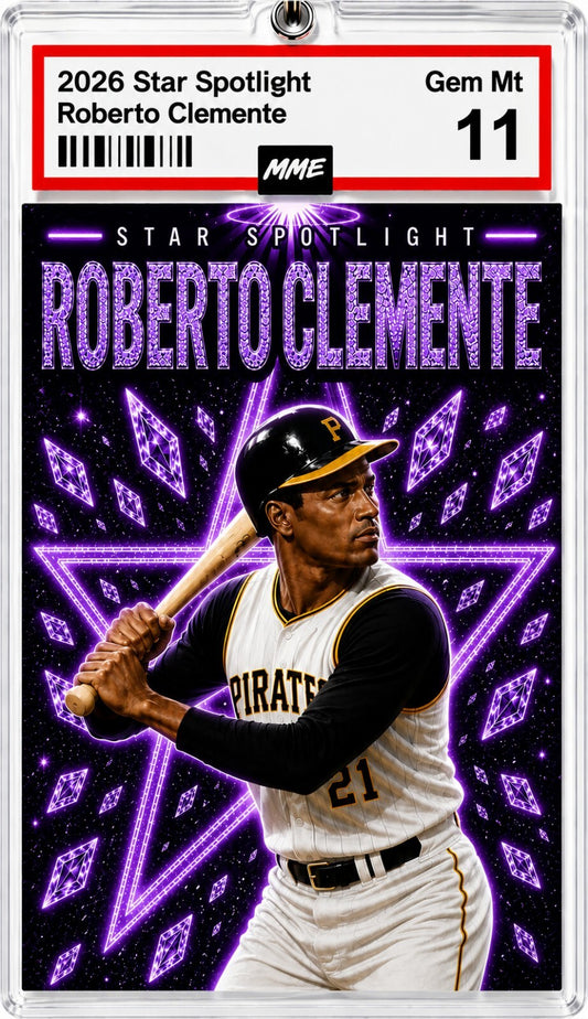 2946 Roberto Clemente Keychain Purple Spotlight Custom Acrylic Photo Keychain  KYC BBL