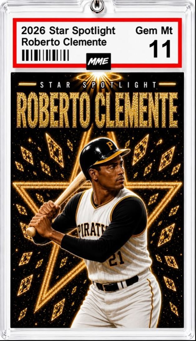 2942 Roberto Clemente Keychain Gold Spotlight Custom Handmade Photo Keychain KYC BBL
