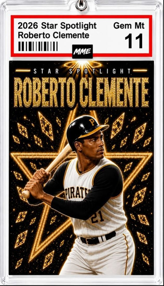 2942 Roberto Clemente Keychain Gold Spotlight Custom Handmade Photo Keychain KYC BBL