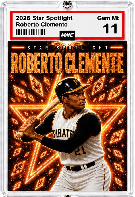 2955 Roberto Clemente Keychain Orange Spotlight Custom Acrylic Photo Keychain KYC BBL