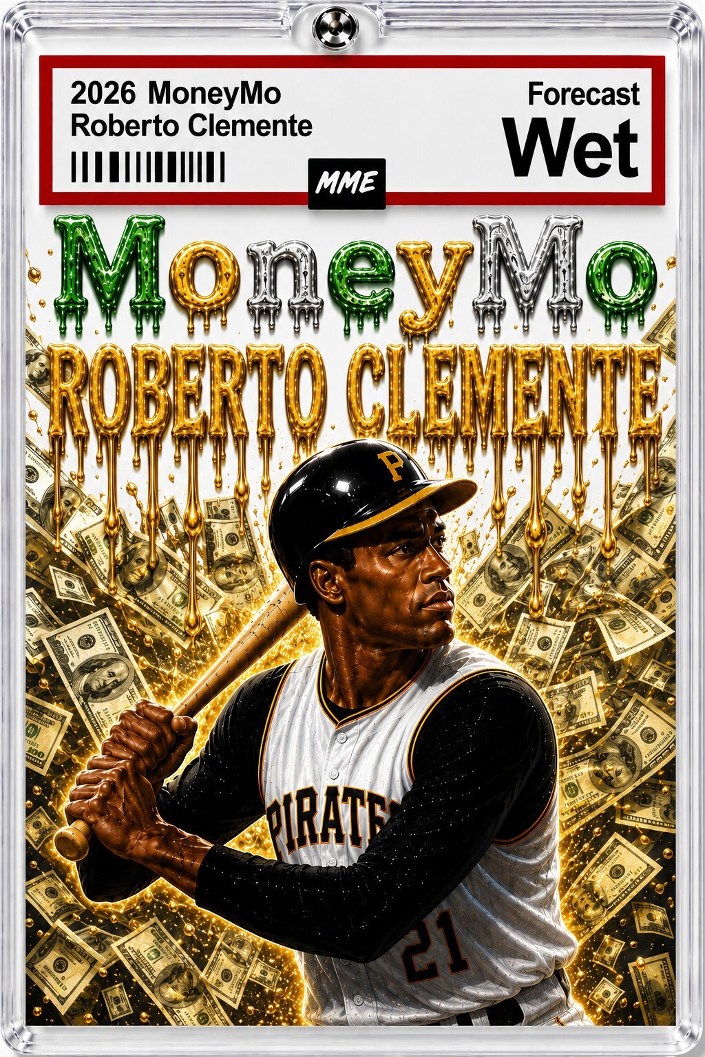 4002 Roberto Clemente Keychain MoneyMo Alt Version Custom Handmade Keychain BBL KYC