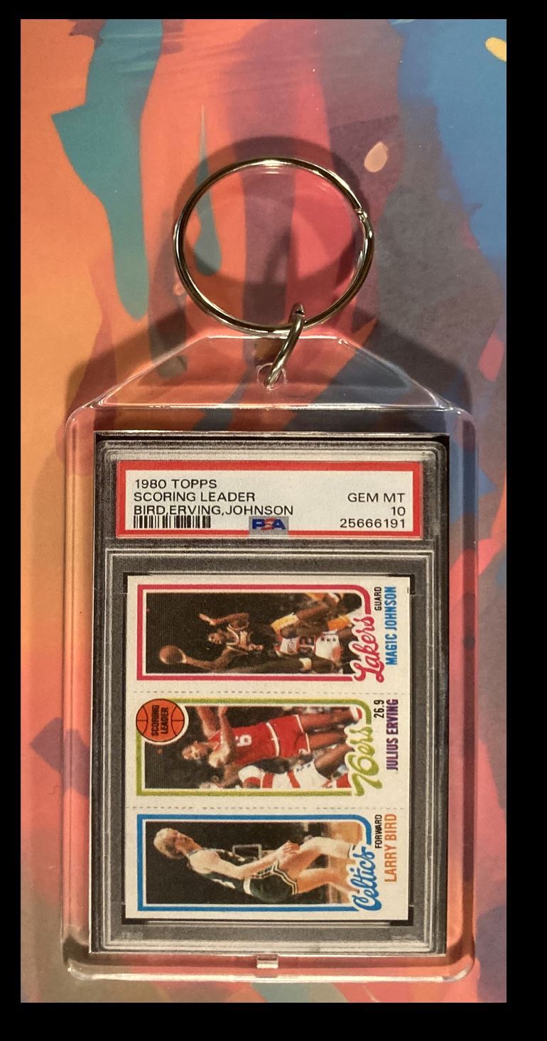 2993 Larry Bird 1980 Rookie PSA Style - Custom Made Keychain - A Great Gift BKL KYC