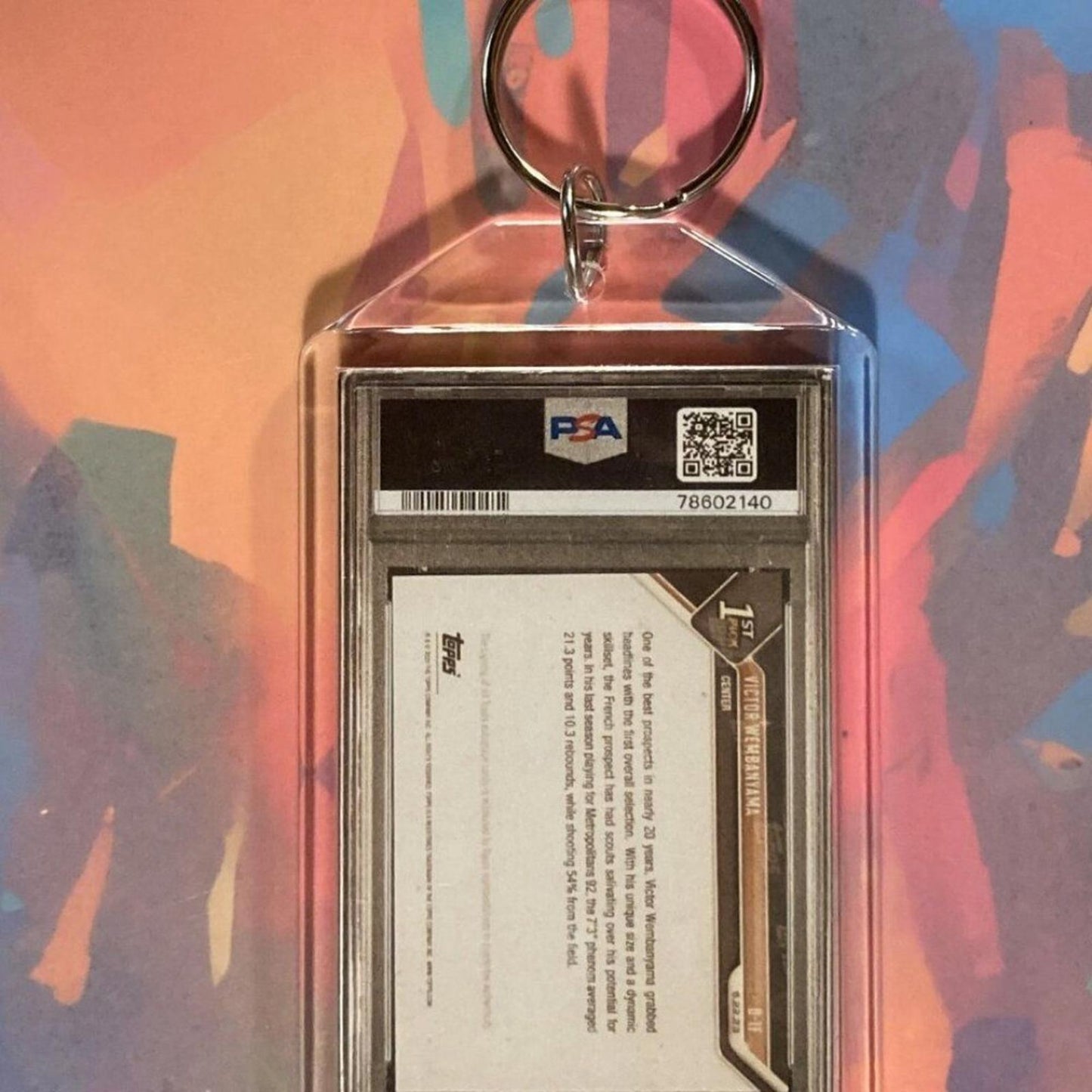 0208 Victor Wembanyama 2023 Topps Now Draft Auto Custom Novelty Keychain