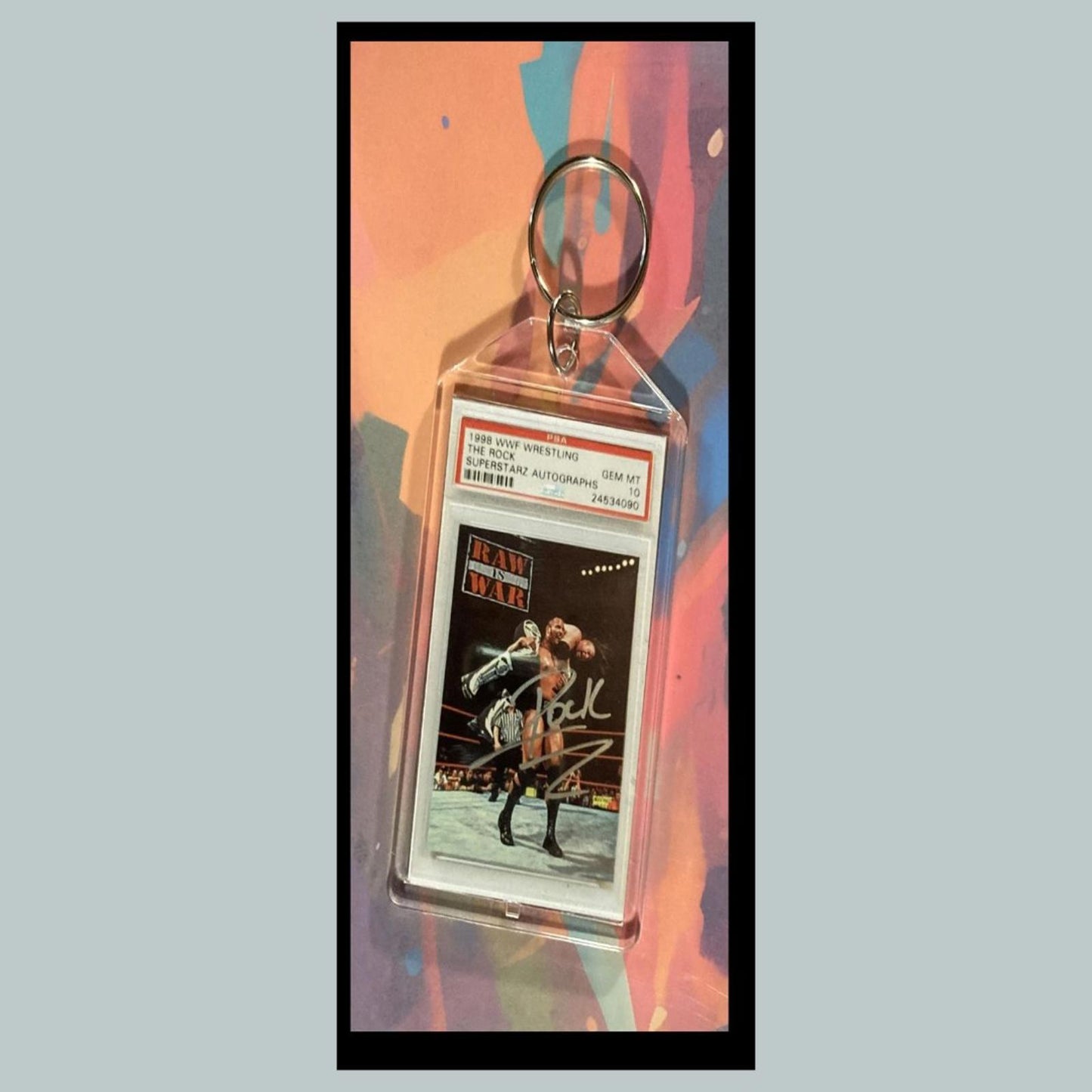 0412 The Rock 1998 Superstarz Auto Custom Hand Made Novelty Keychain-Great Gift