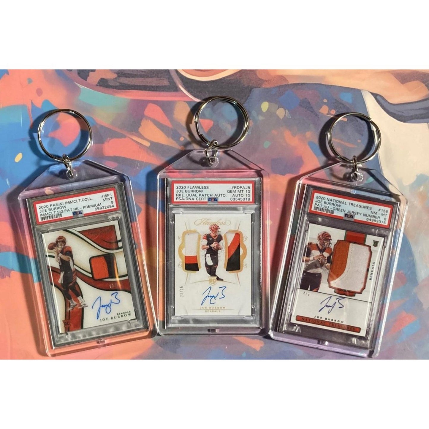 0194B Joe Burrow 3 Pack Bundle - 3 Different Custom Novelty Keychains -Gift