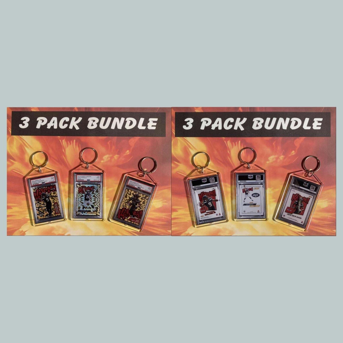 3779B Sam Darnold-Walker-Smith All Kabooms 3 Pack Bundle Hand Made Keychains FBL