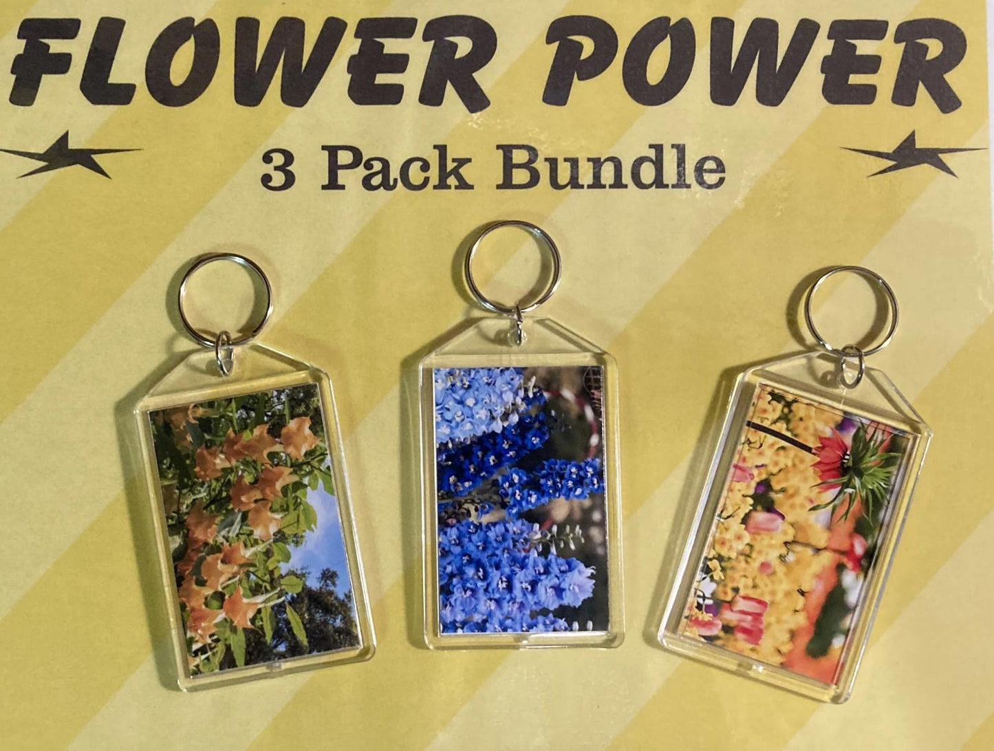3685B Threefer Bundle Angel's Trumpets/Delphinium/Crown Imperial Keychain MSC KYC