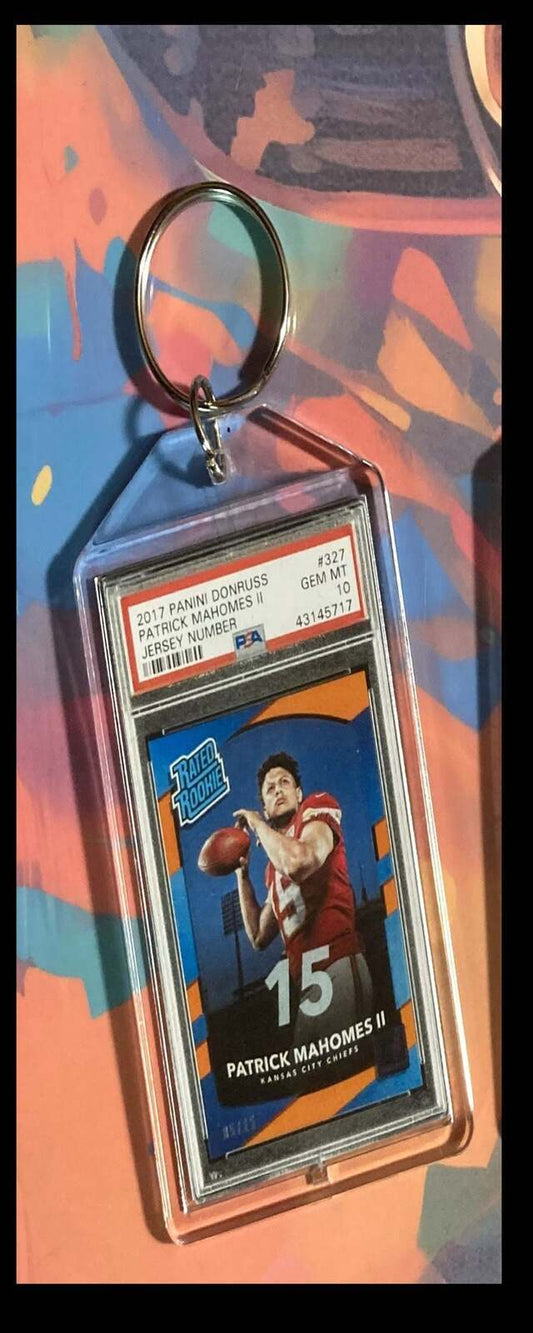 3245 Patrick Mahomes 2017 Panini Donruss Rated Rookie  Keychain FBL
