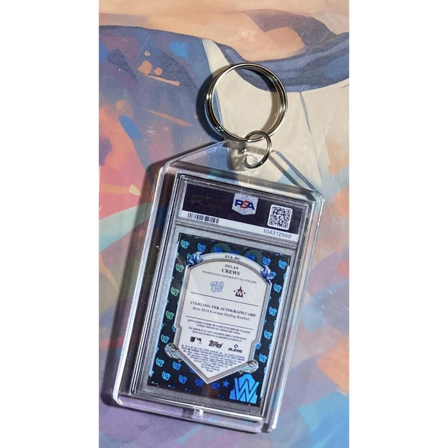 0147 Dylan Crews 2024 Bowman Sterling Tek Aqua Auto Custom Made Novelty Keychain