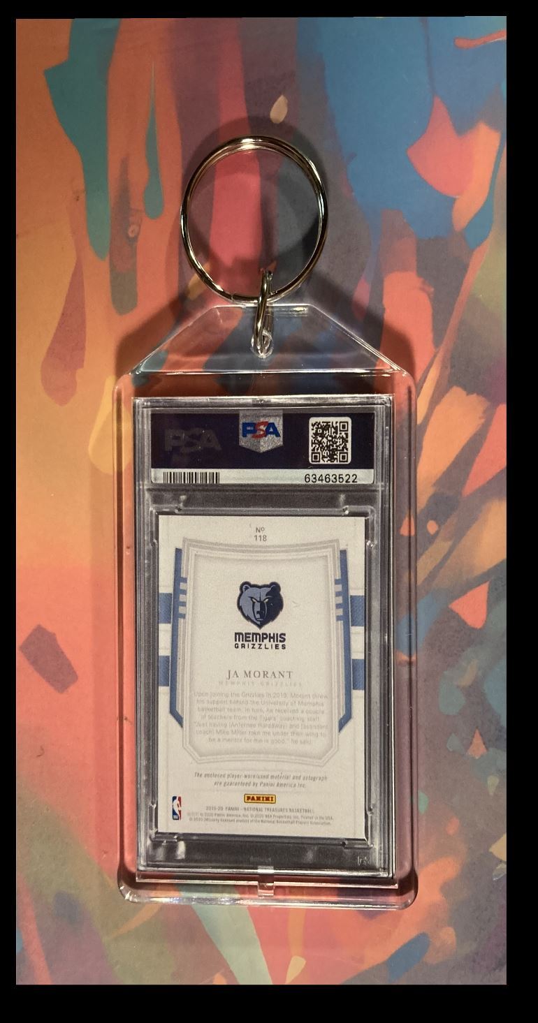 3022 Ja Morant 2019 Panini Patch Auto PSA Style - Custom Keychain - Great Gift BKL KYC