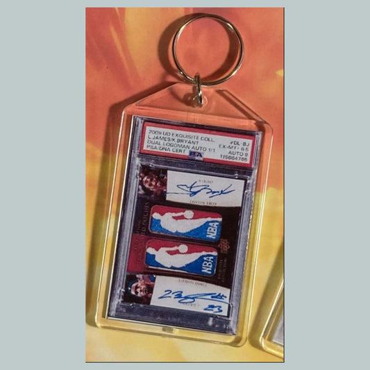3656 Lebron James-Kobe Bryant 2009 UD Ex Dual Logoman Autos Custom Made Keychain BKL KYC