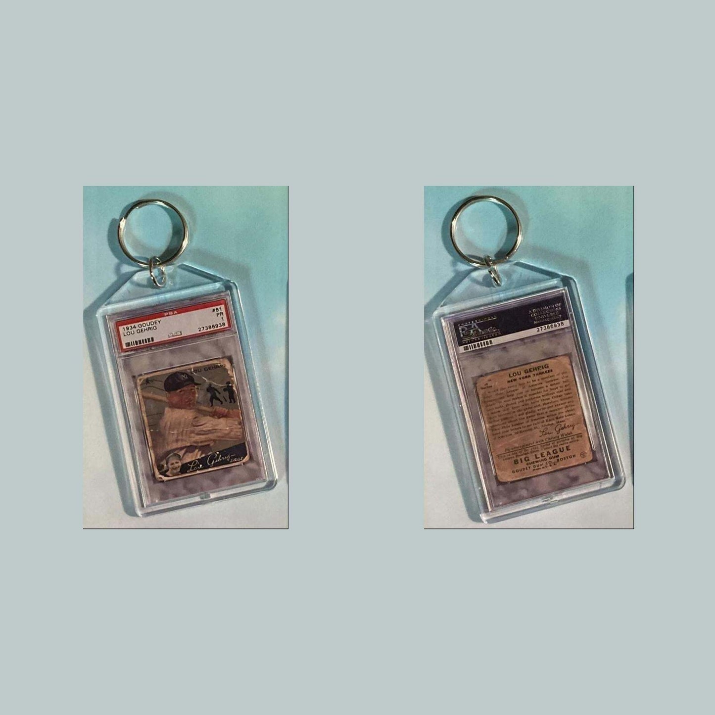 3629 Lou Gehrig 1934 Goudey Custom Hand Made Keychain BBL KYC