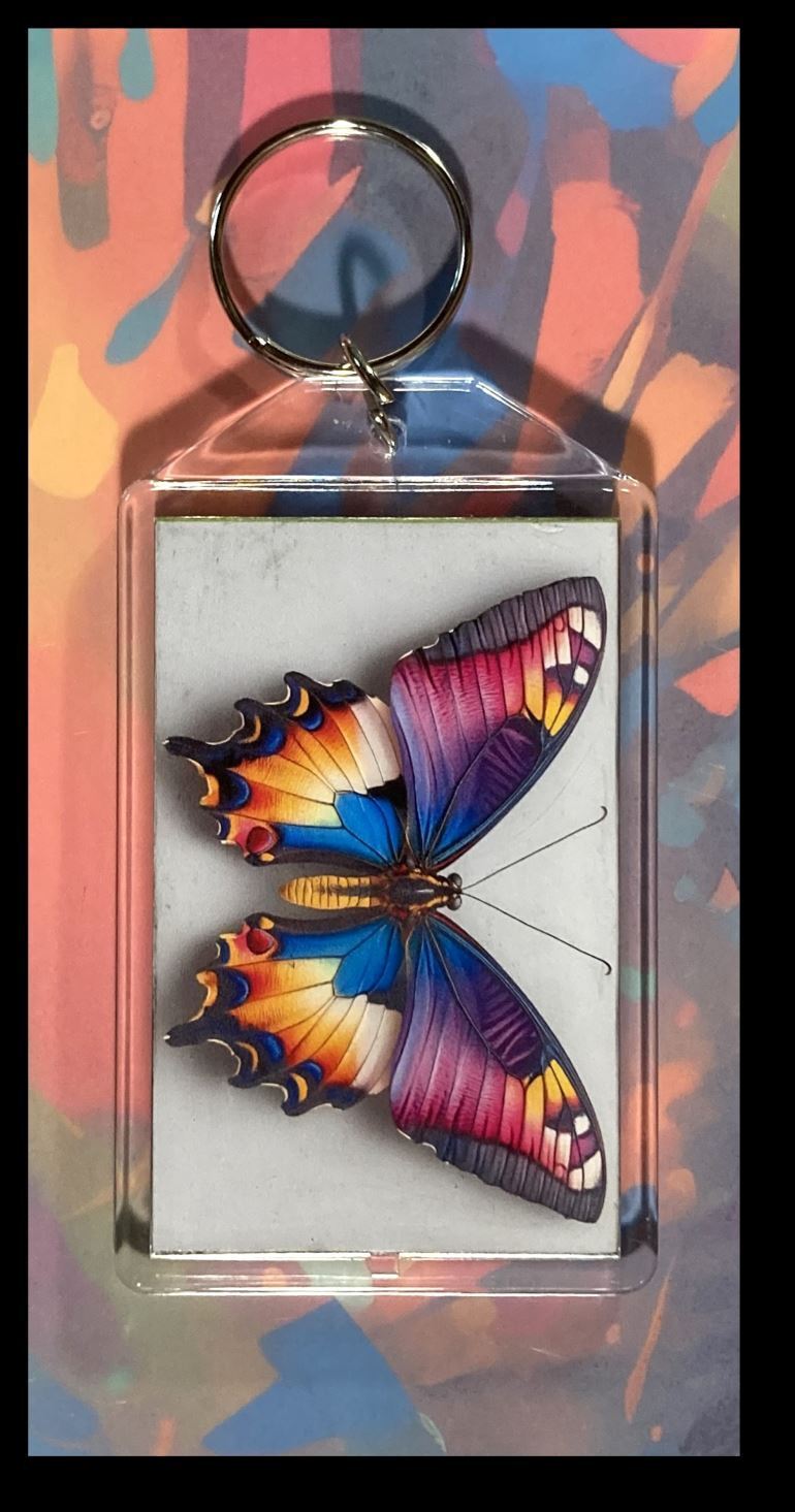 3302 Butterfly Custom Hand Made Keychain - Makes A Great Gift KYC MSC