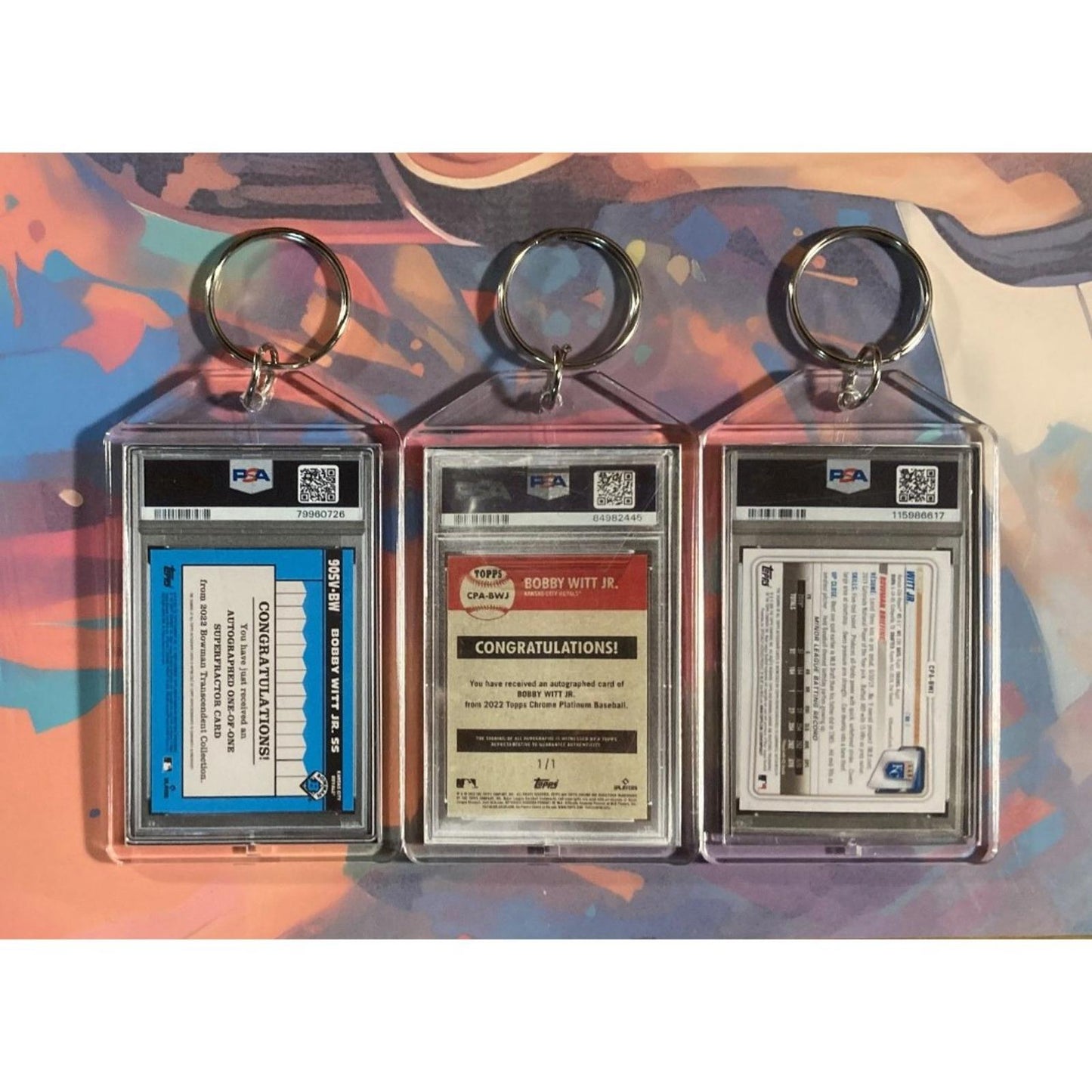 0173B Bobby Witt Jr -3 Pack Bundle - 3 Different Custom Novelty Keychains