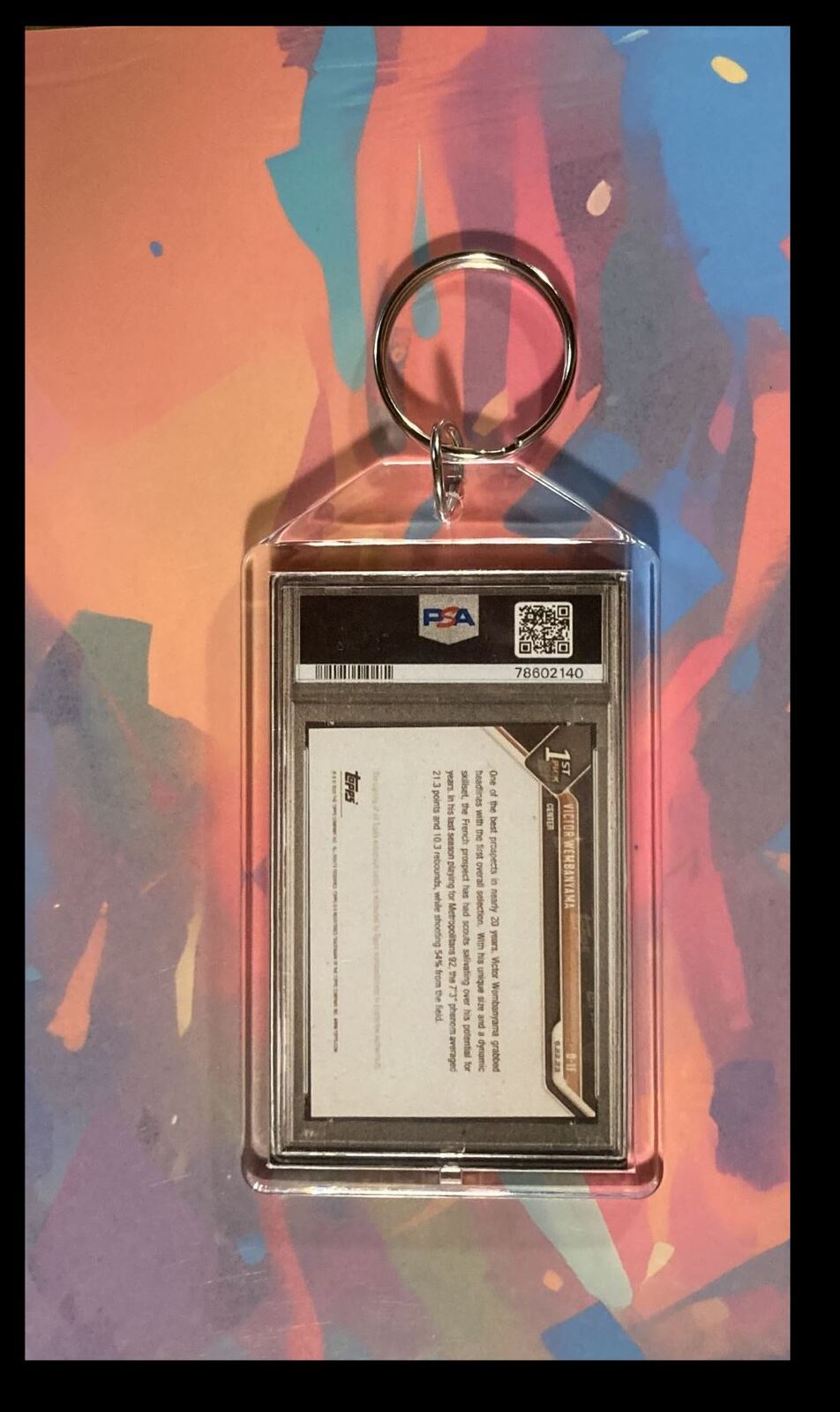 3165 Victor Wembanyama 2023 Topps Now Draft Auto Custom Keychain BKL KYC