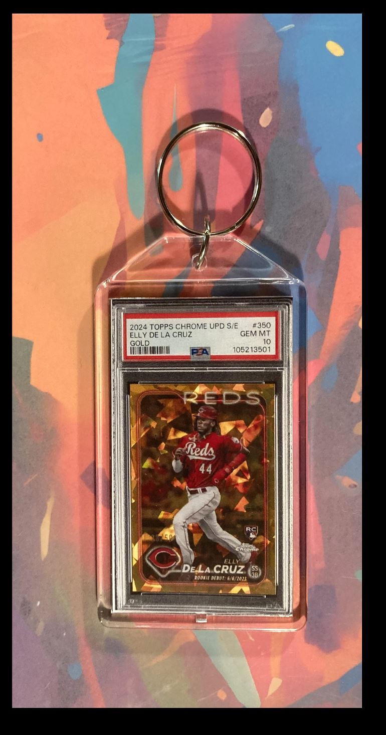 3048 Elly De La Cruz 2024 Topps Chrome Sapphire Keychain-Great Gift BBL KYC