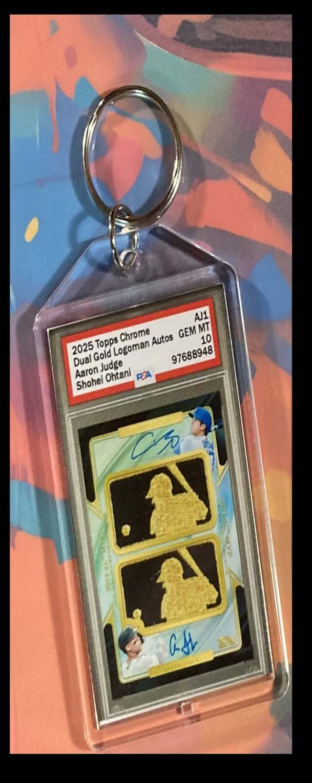 3366 AJ/SO 2025 Topps Chrome Gold Logoman Dual Autos Custom Hand Made Keychain BBL KYC
