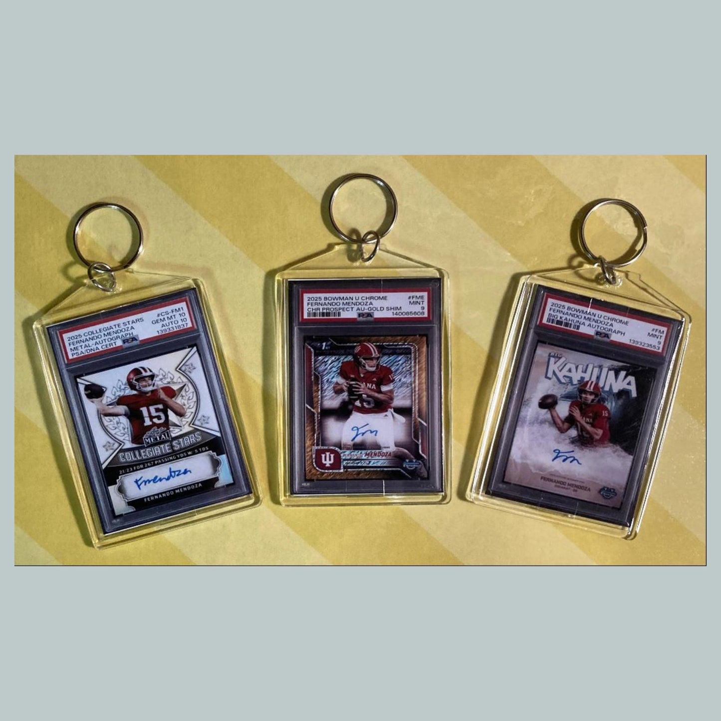 0780B Fernando Mendoza 3 Pack Jumbo Bundle All Autos Custom Hand Made Keychains