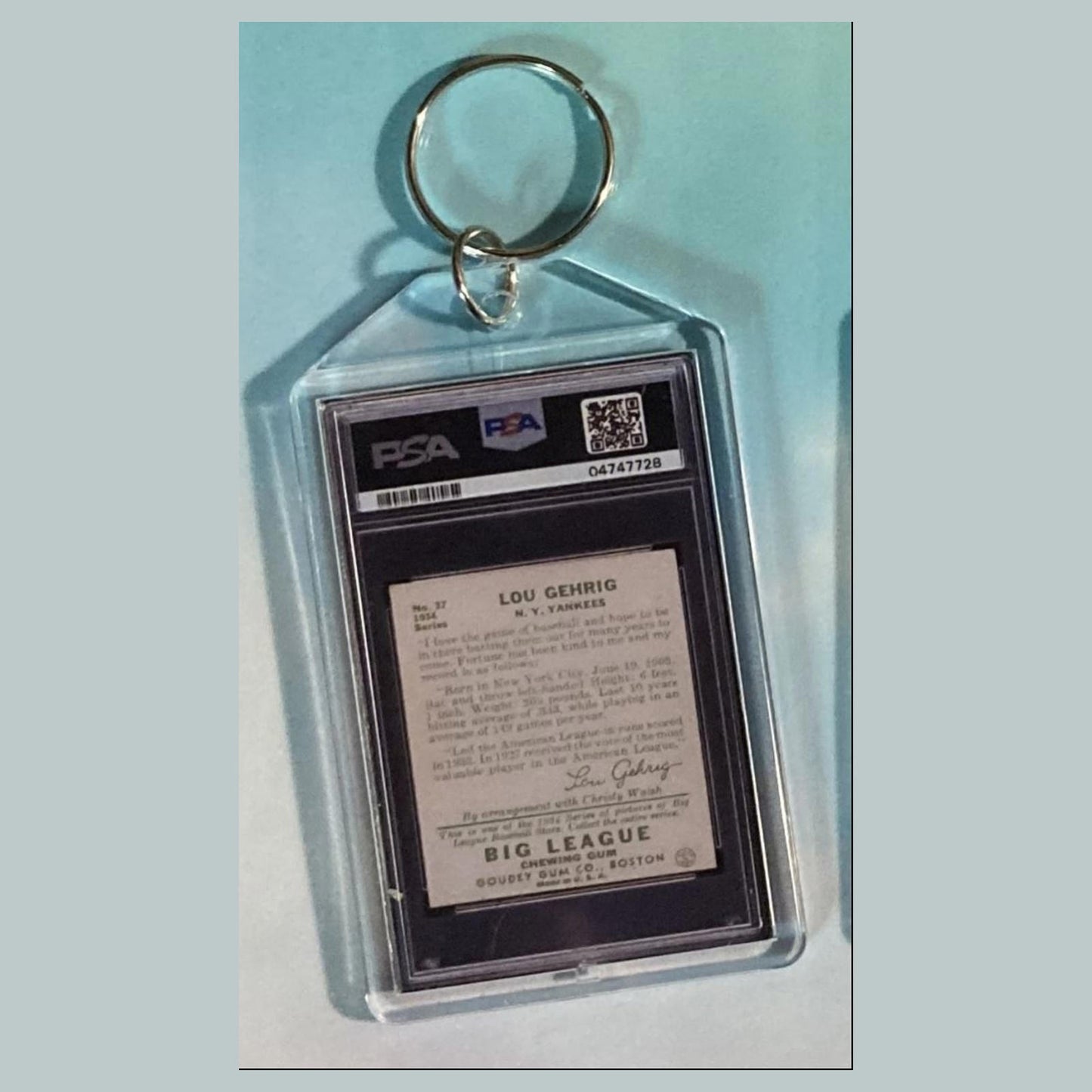 0669 Lou Gehrig 1934 Goudey Custom Hand Made Keychain