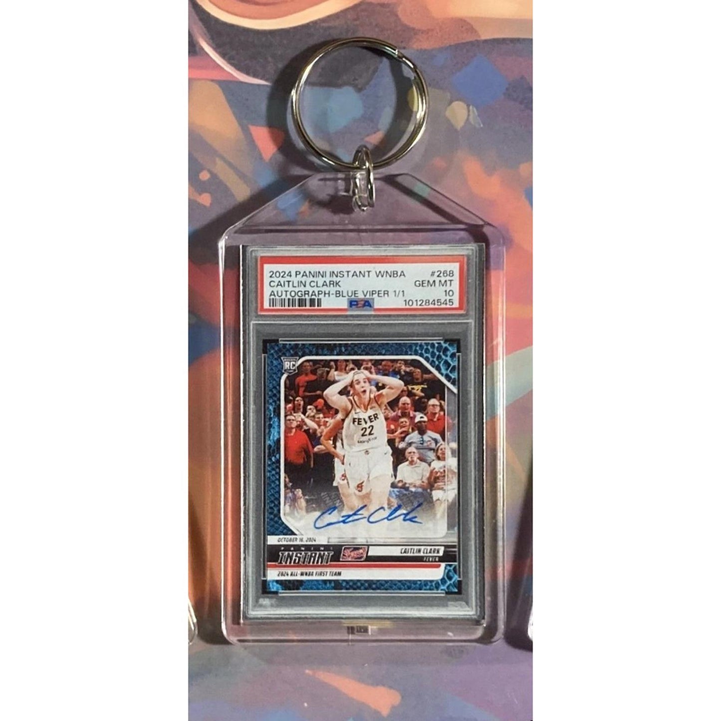 0236 Caitlin Clark 2024 Panini Instant Viper Auto Custom Made Novelty Keychain