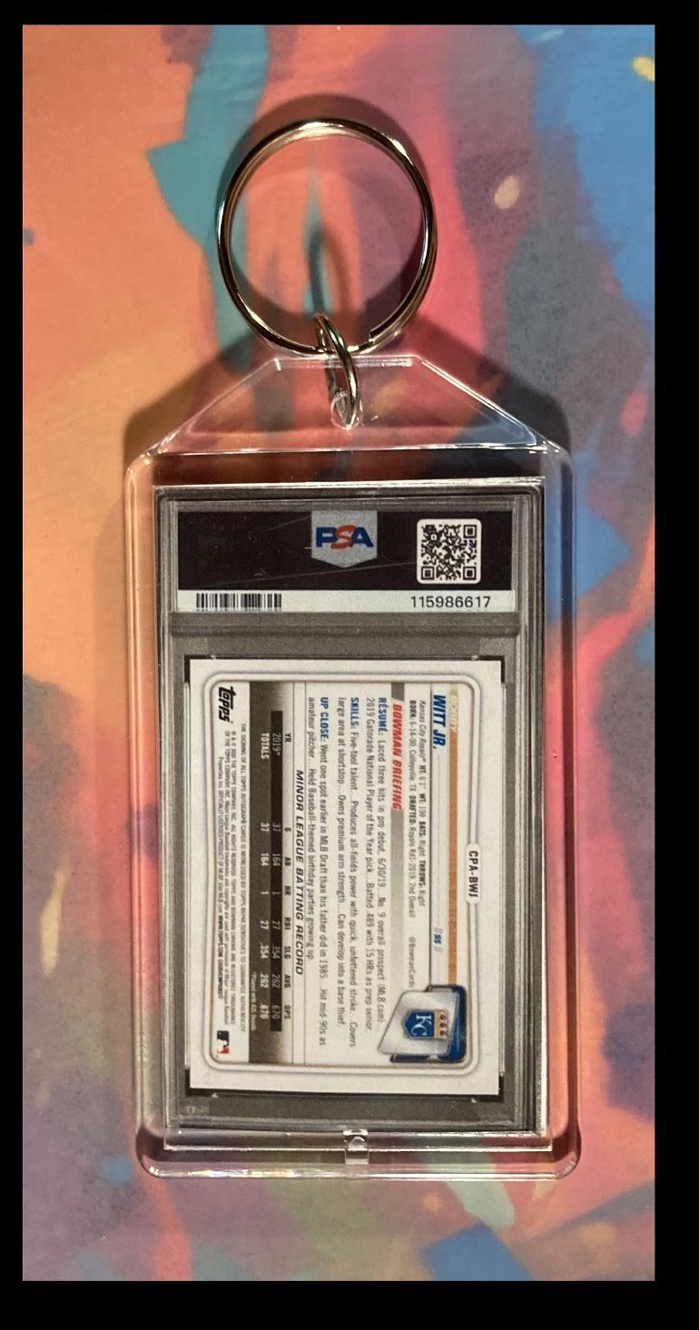 3002 Boy Witt Jr 2020 Bowman Chrome Orange Rookie Auto Keychain KYC BBL
