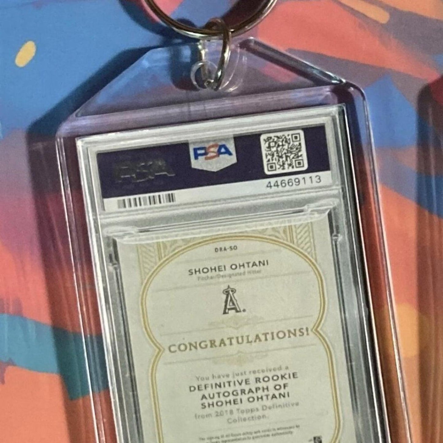 0285	Shohei Ohtani 2018 Topps Definitive Auto Custom Hand Made Keychain