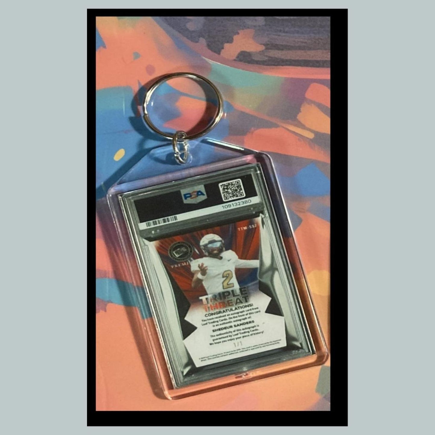 0464 Shedeur Sanders 2024 Press Pass Premium Gold Auto Custom Novelty Keychain