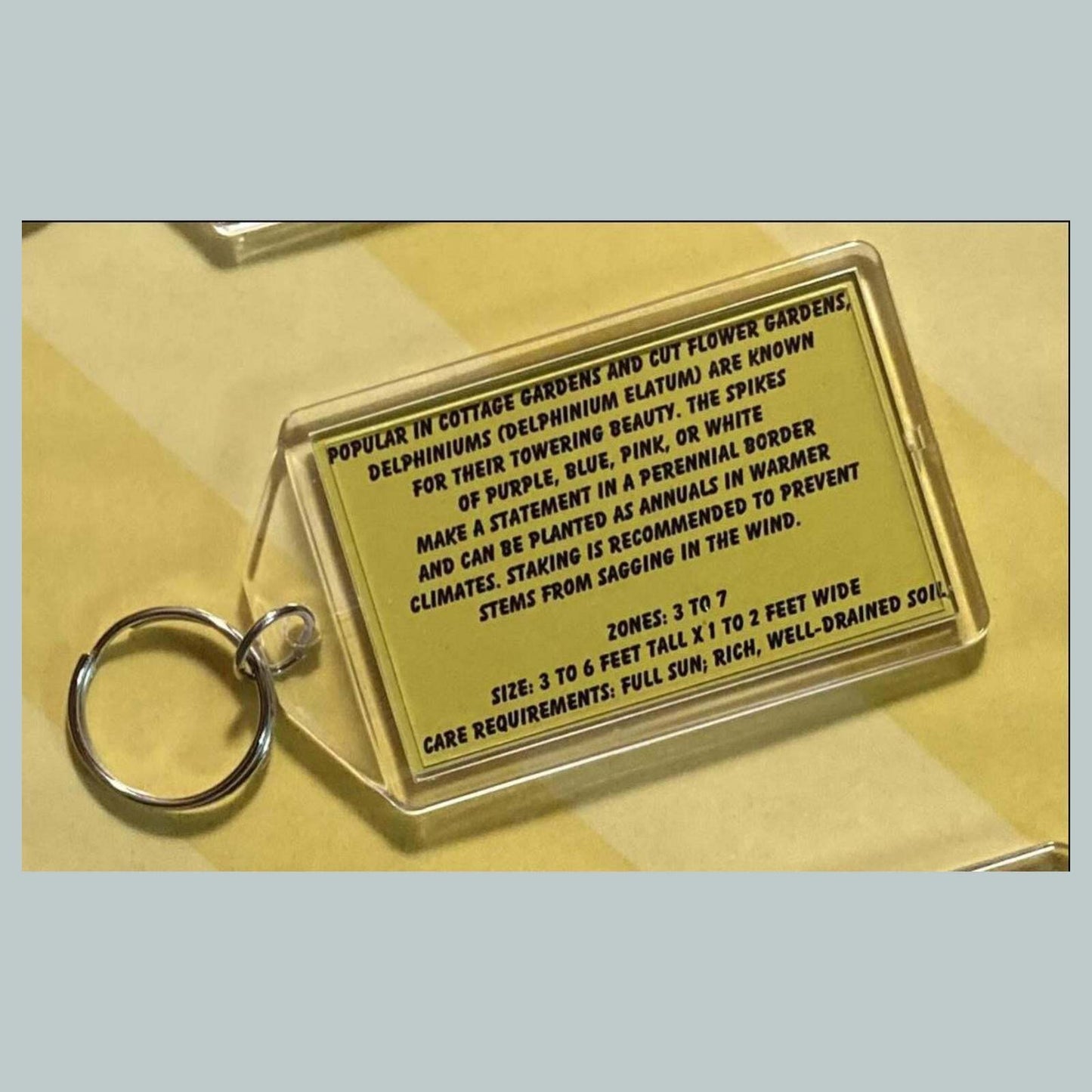 3672 Delphinium Custom Hand Made Keychain MSC KYC