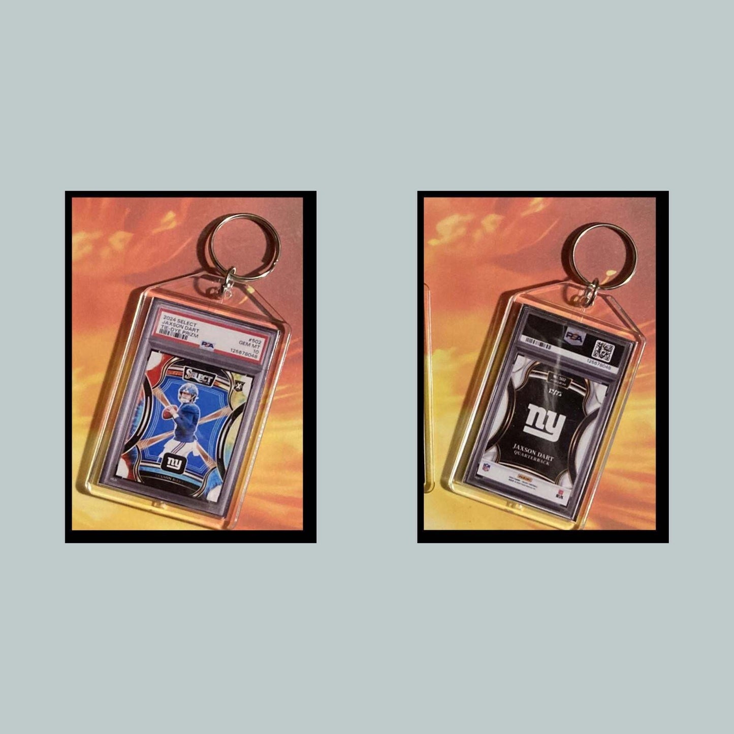3529 Jaxson Dart 2024 Panini Select Tie-Dye Prizm Keychain FBL