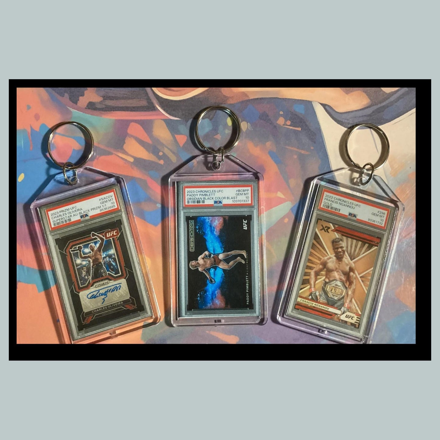 0499B Charles Oliveira/Pimblett/Ngannou 3 Pack Bundle - 3 Different Keychains