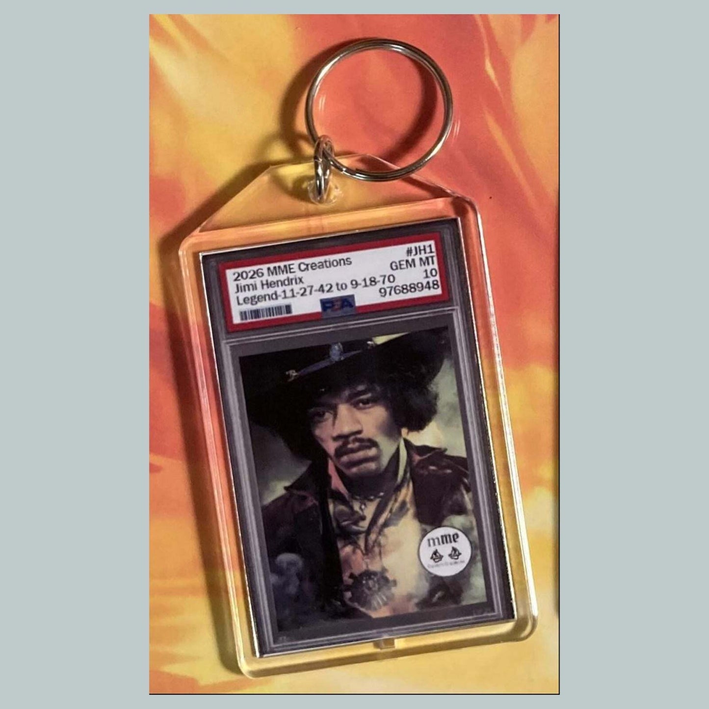 3745 Jimi Hendrix Mockup Custom Hand Made Novelty Keychain MSC KYC