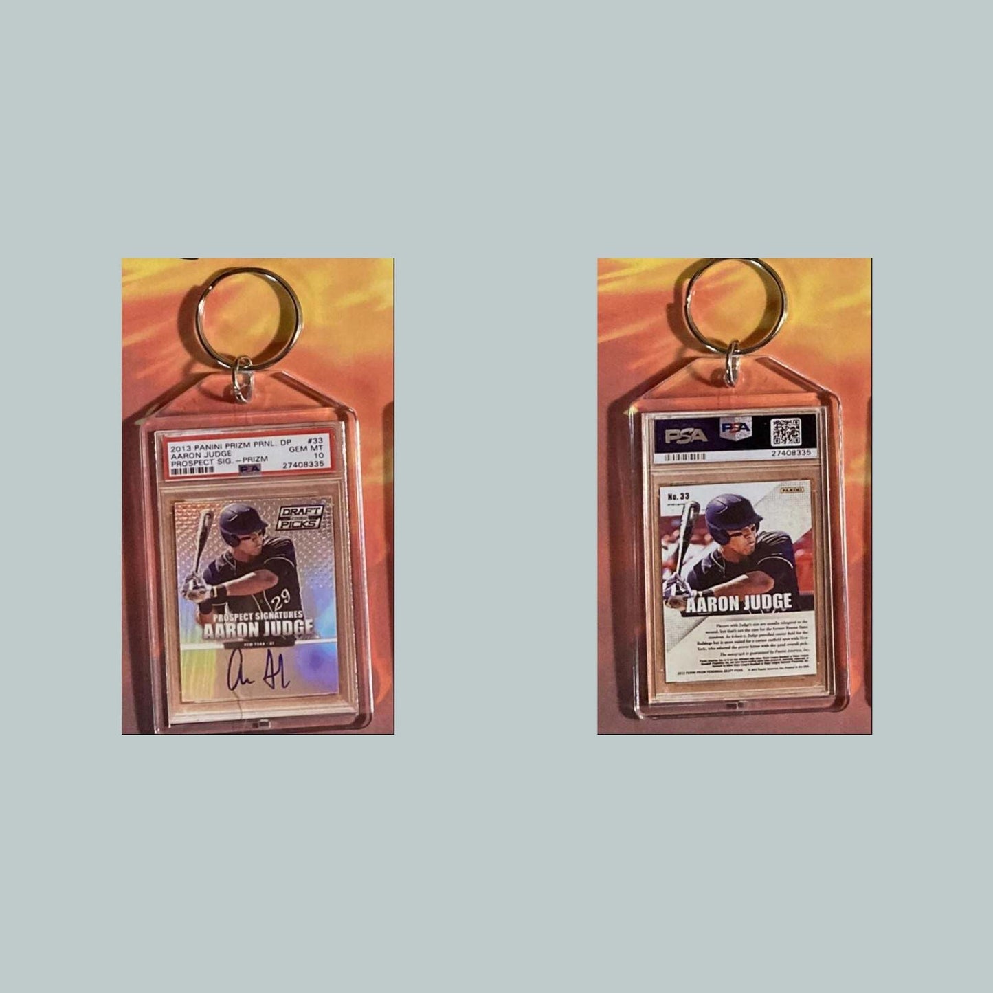 3592 Aaron Judge 2013 Panini Prizm Draft Picks Auto Custom Made Keychain BBL KYC
