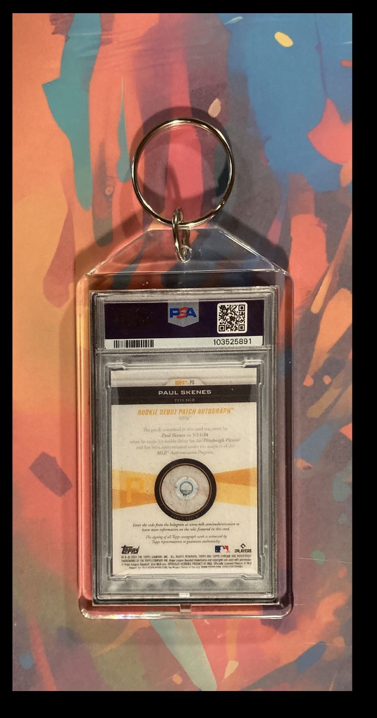 3069 Paul Skenes 2024 Topps Chrome Debut Auto Custom Keychain-Gift BBL KYC