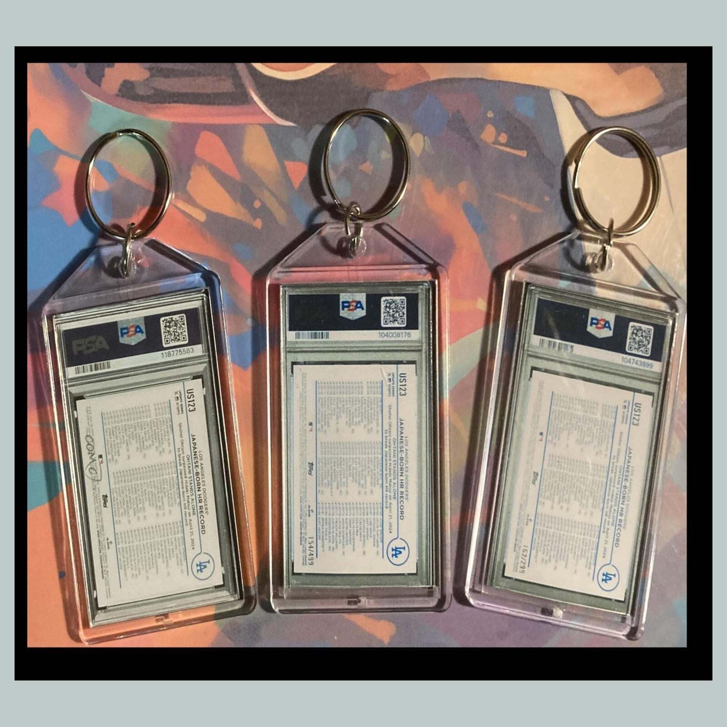 3457B Shohei Ohtani Crackle 3 Pack Bundle - 3 Different Custom Novelty Keychains BBL KYC