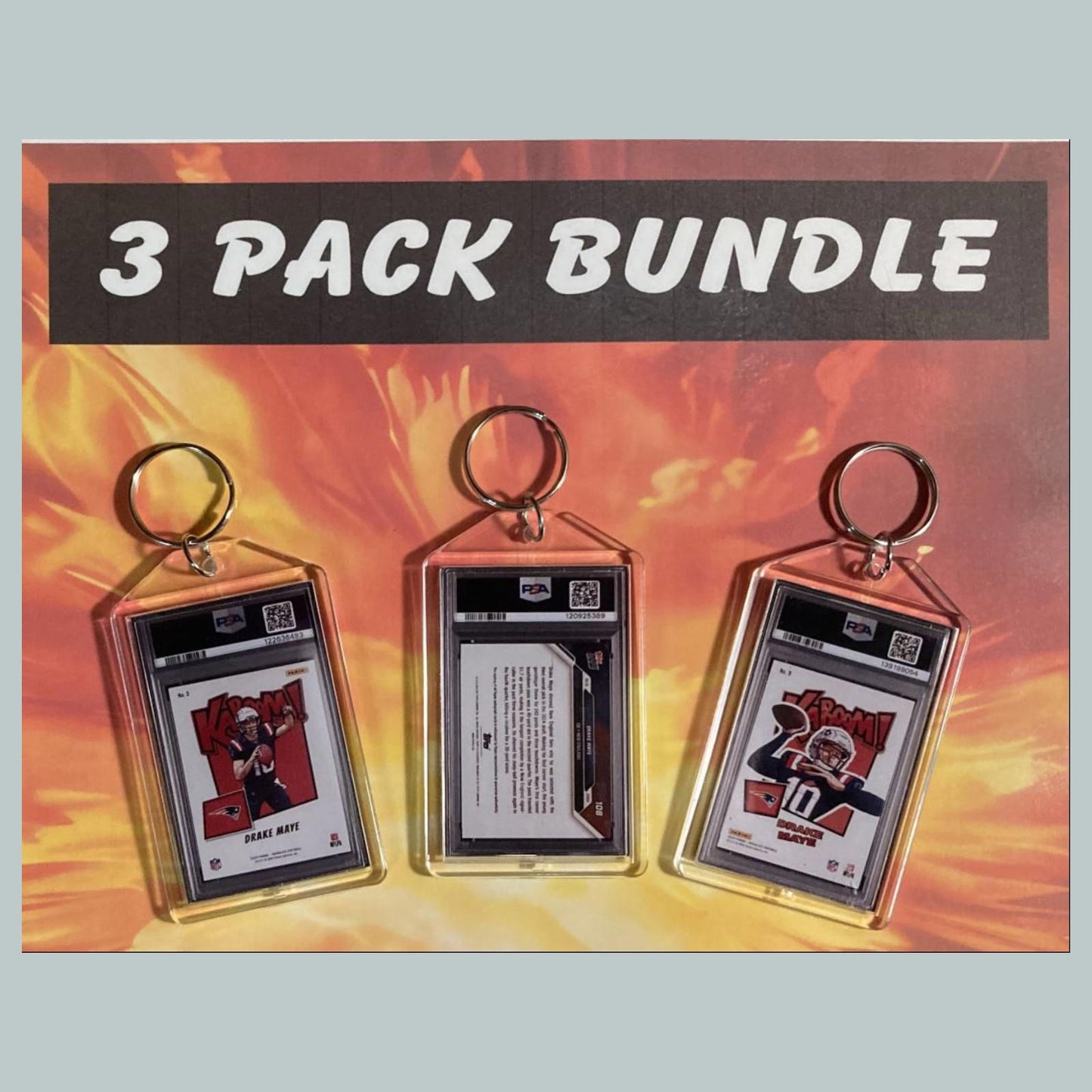 0762B Drake Maye Custom Hand Made Novelty Keychains Bundle - Makes A Great Gift