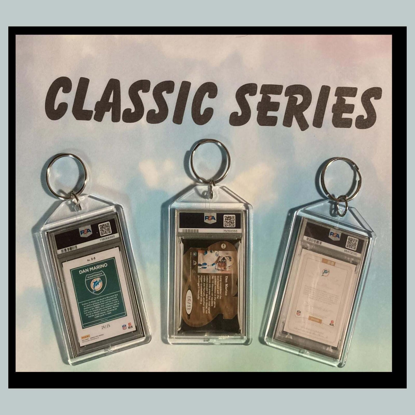 3466B Dan Marino 3 Pack Classic Bundle - 3 Different Custom Novelty Keychains FBL