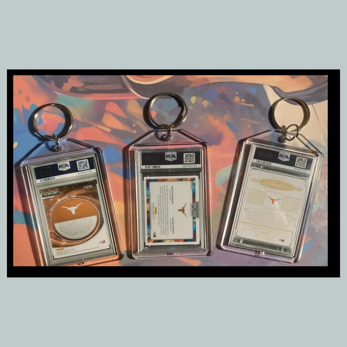 3468B Arch Manning 3 Pack Bundle -3 Different Custom Novelty Keychain Great Gift FBL