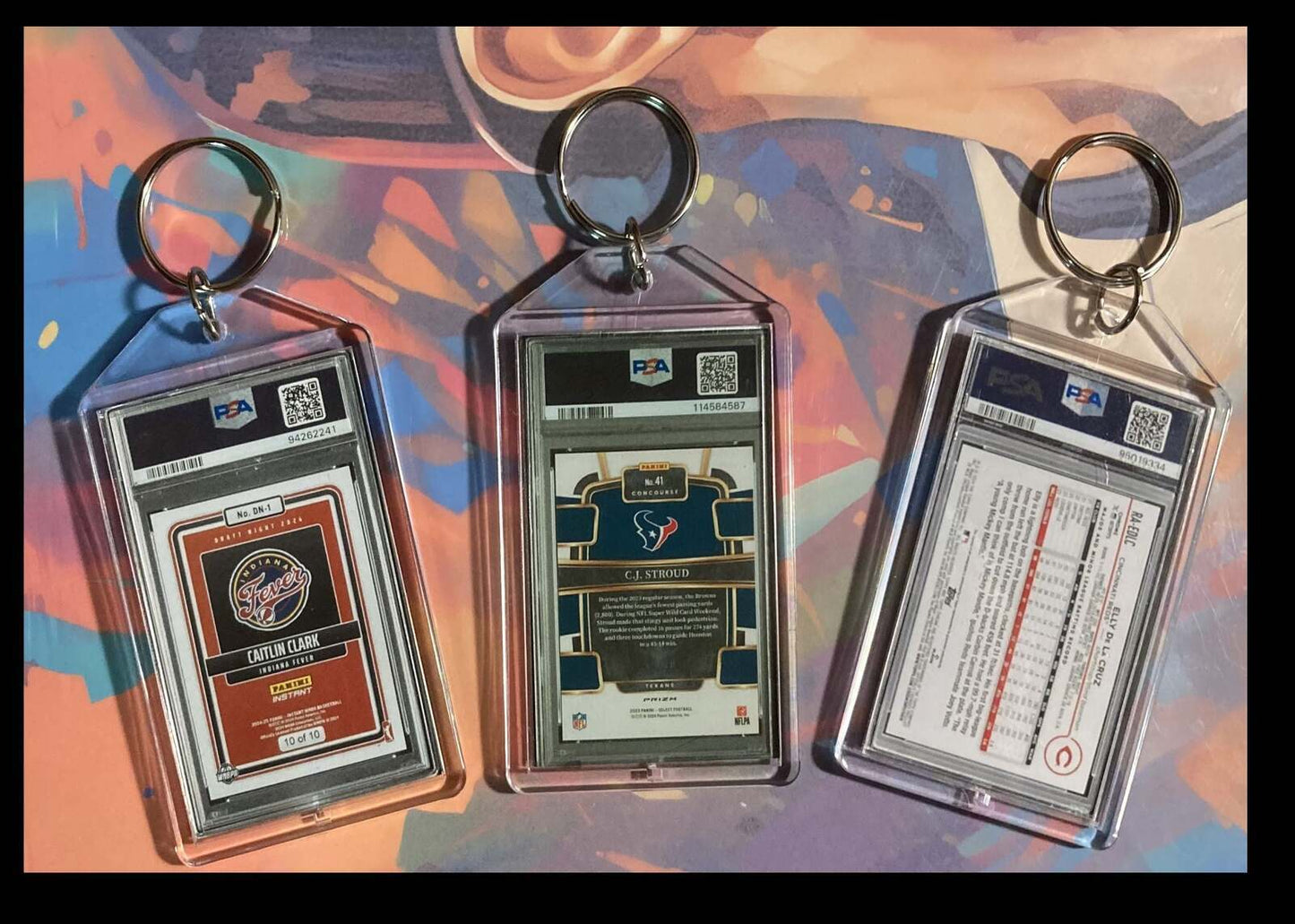 3260 Caitlin Clark-Stroud-Elly 3154B Cooper Flag 3 Pack Bundle Keychains  BBL BKL KYC