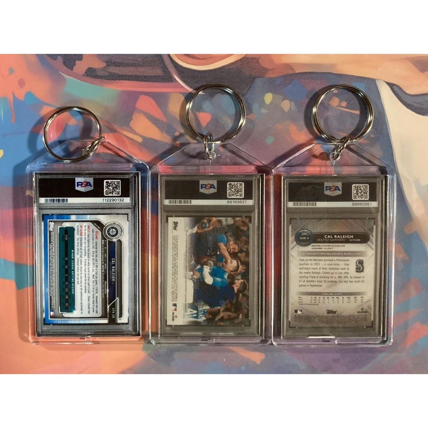 0190B Cal Raleigh 3 Pack Bundle - 3 Different Custom Novelty Keychains -Gift