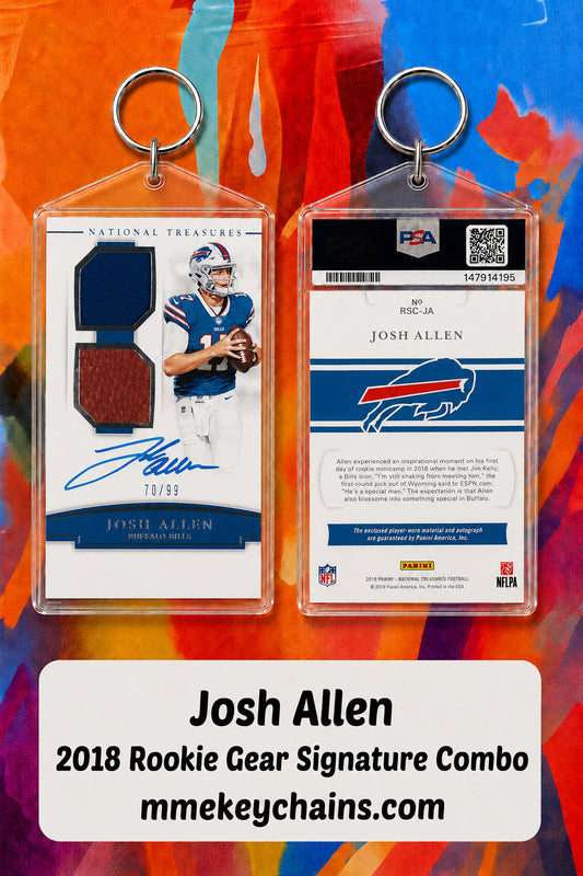 0005 Josh Allen 2018 Rookie Gear Signature Combo Novelty Keychain FBL FBL