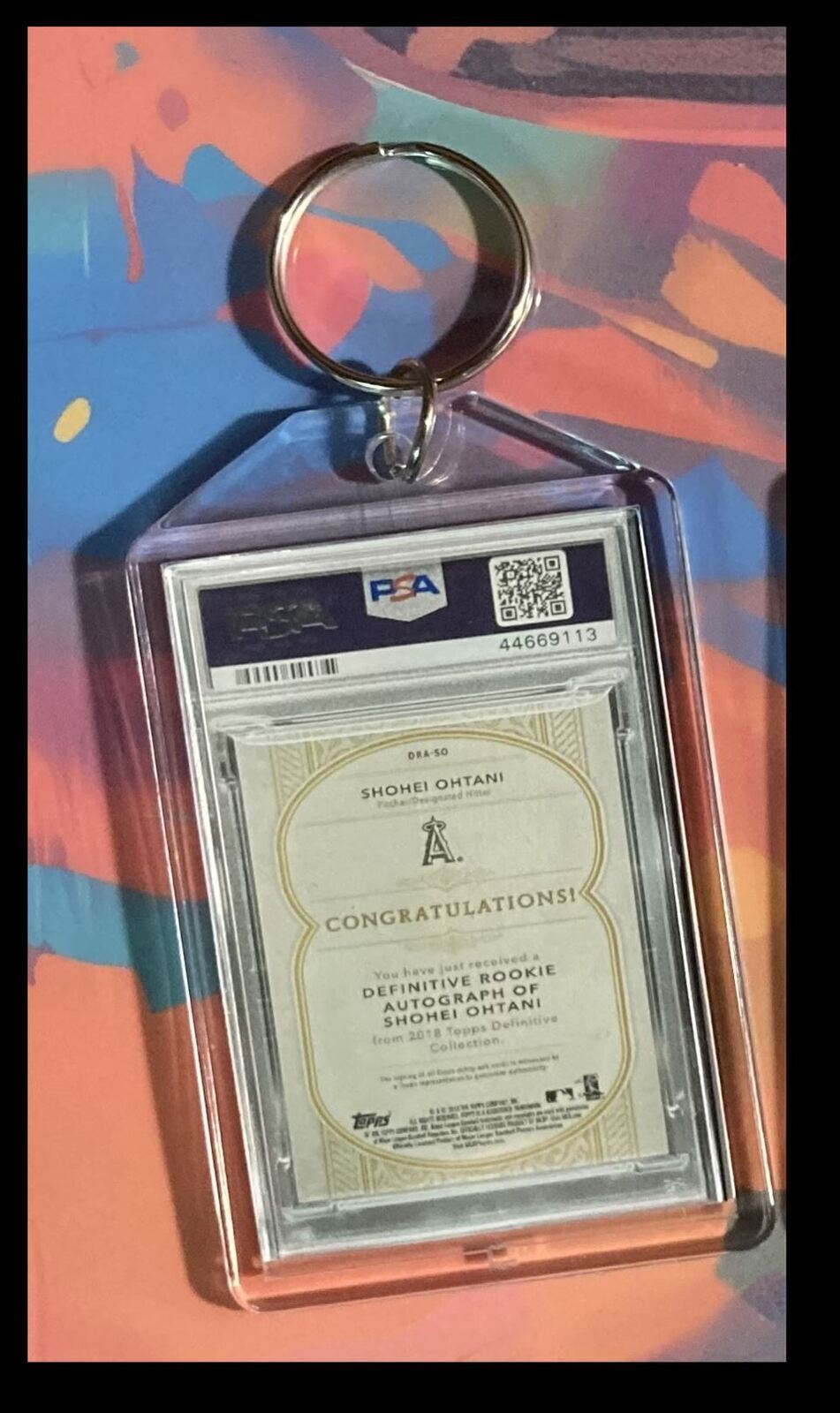 3242 Shohei Ohtani 2018 Topps Definitive Auto -Custom Keychain BBL KYC