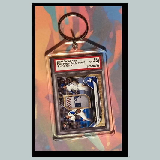 3518 Shohei Ohtani 50-50 Record 2025 Topps Now Custom Made Keychain - Great Gift BBL KYC