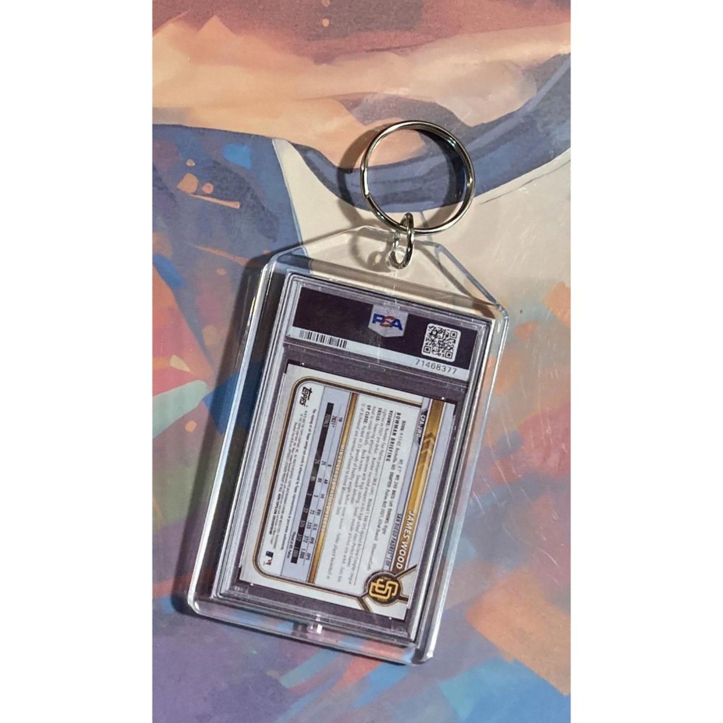 0168 James Wood 2022 Bowman Chrome Orange Auto Custom Keychain