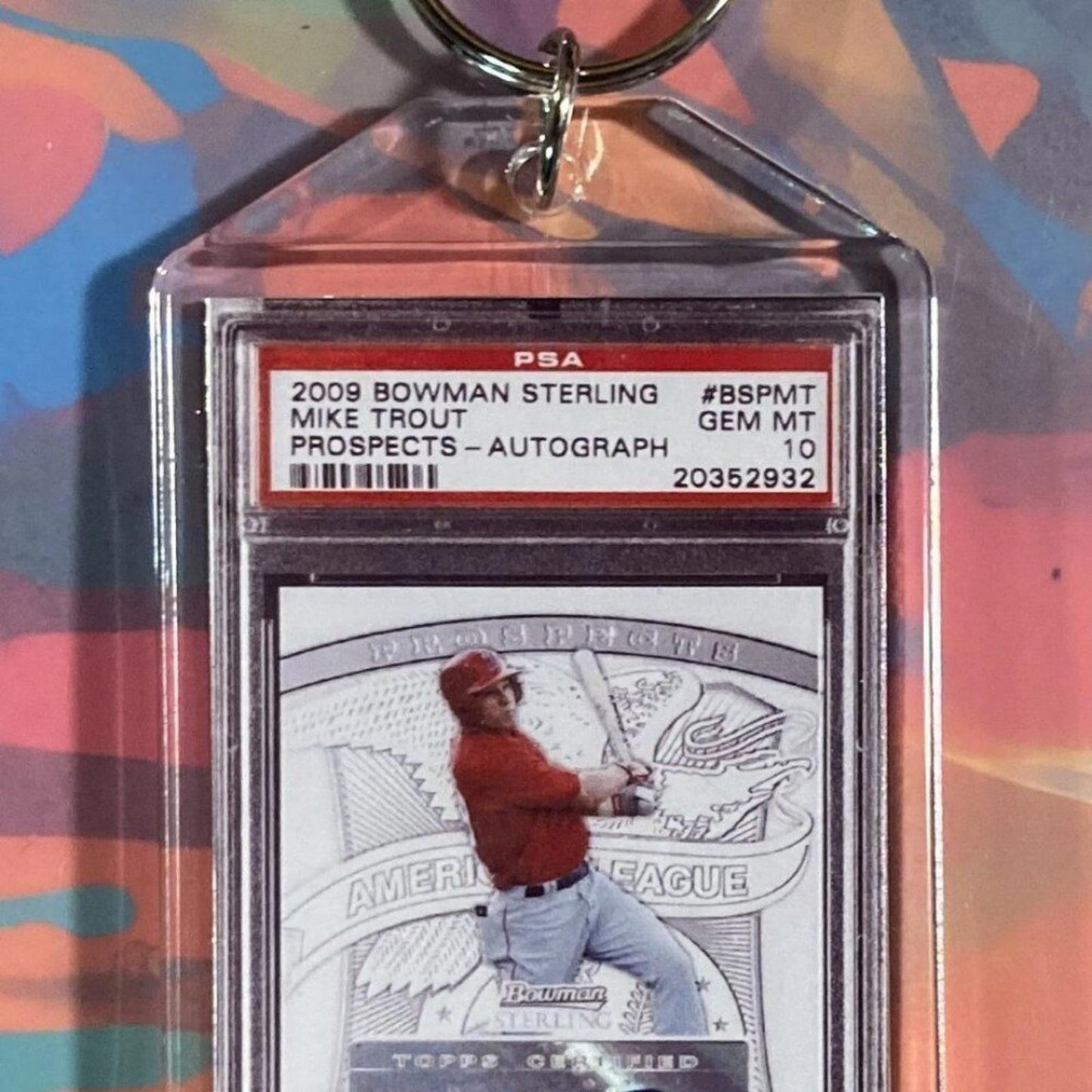 0163	Mike Trout 2009 Bowman Sterling Prospect Auto Custom Made Novelty Keychain