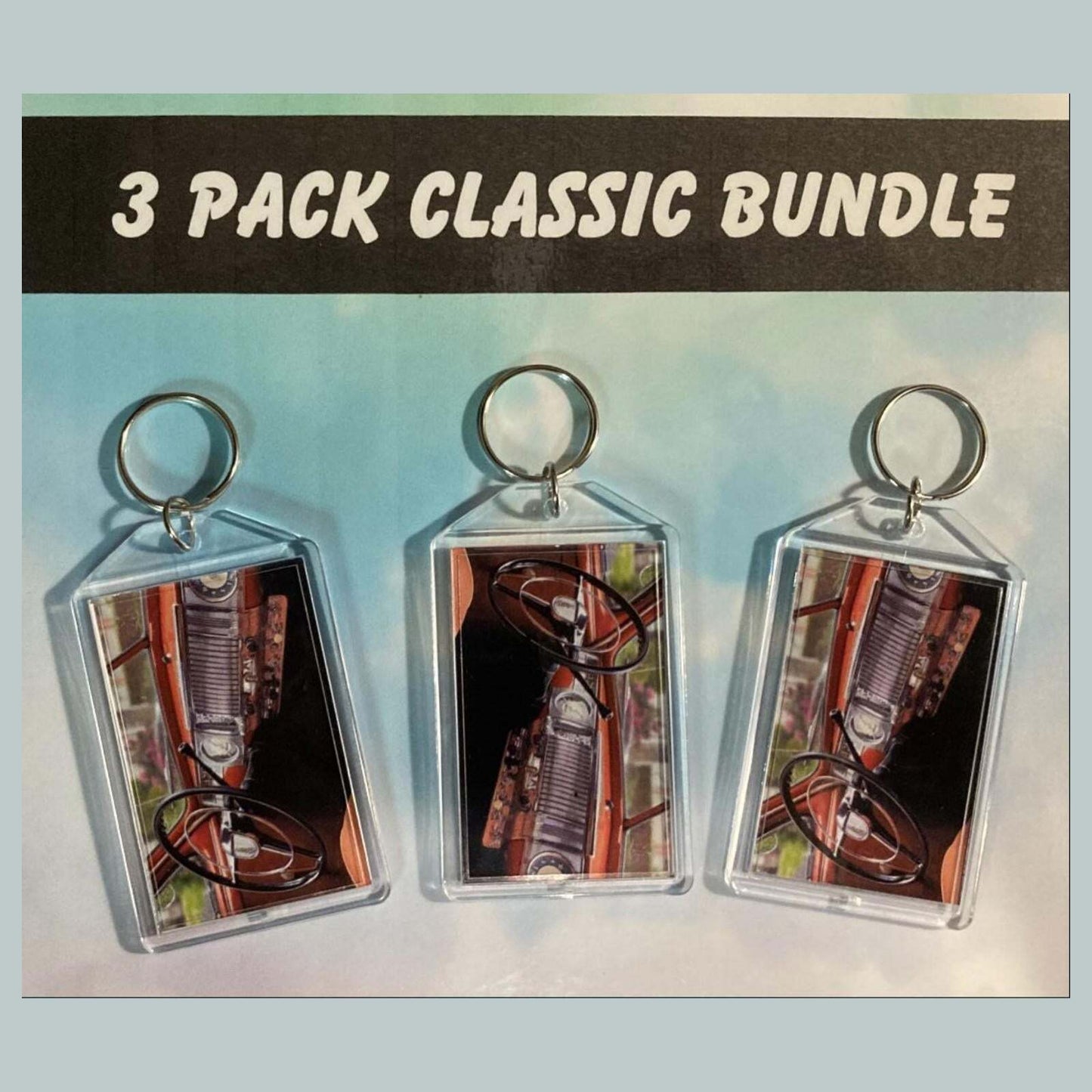 3568B Threefer Bundle 1946 Dodge D24 Club Coupe Acrylic Keychain MSC KYC