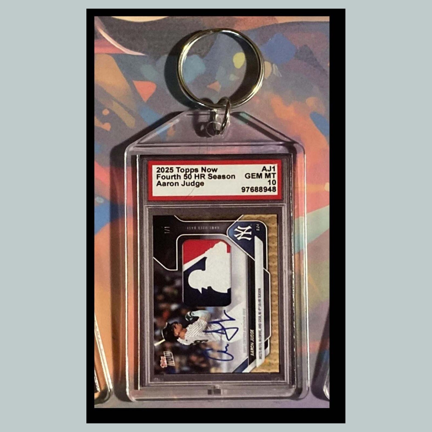 3521 Aaron Judge 4th 50 HR Season 2025 Now Custom Made Keychain-Makes Great Gift BBL KYC
