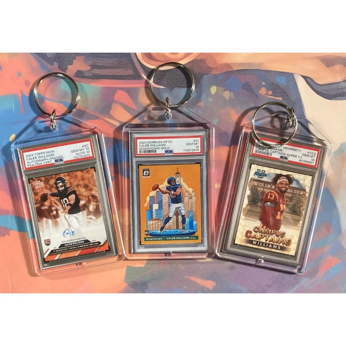 0191B Caleb Williams  3 Pack Bundle - 3 Different Custom Novelty Keychains -Gift