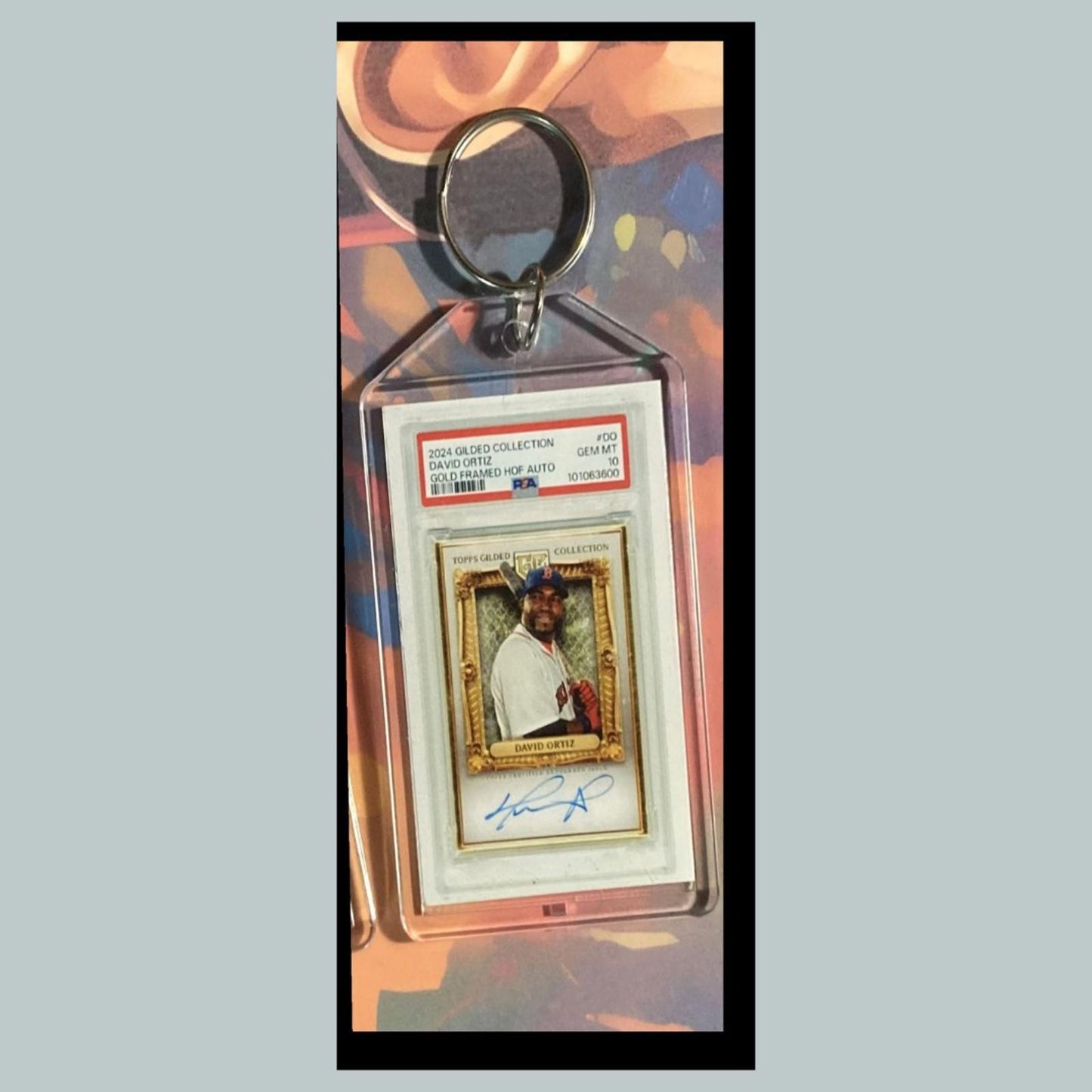 0452 David Ortiz 2024 Gilded Collection Gold Auto Custom Novelty Keychain - Gift